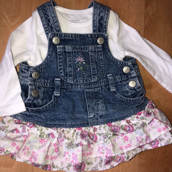Other - Baby Girls Jean overalls dress size 0-3 Months